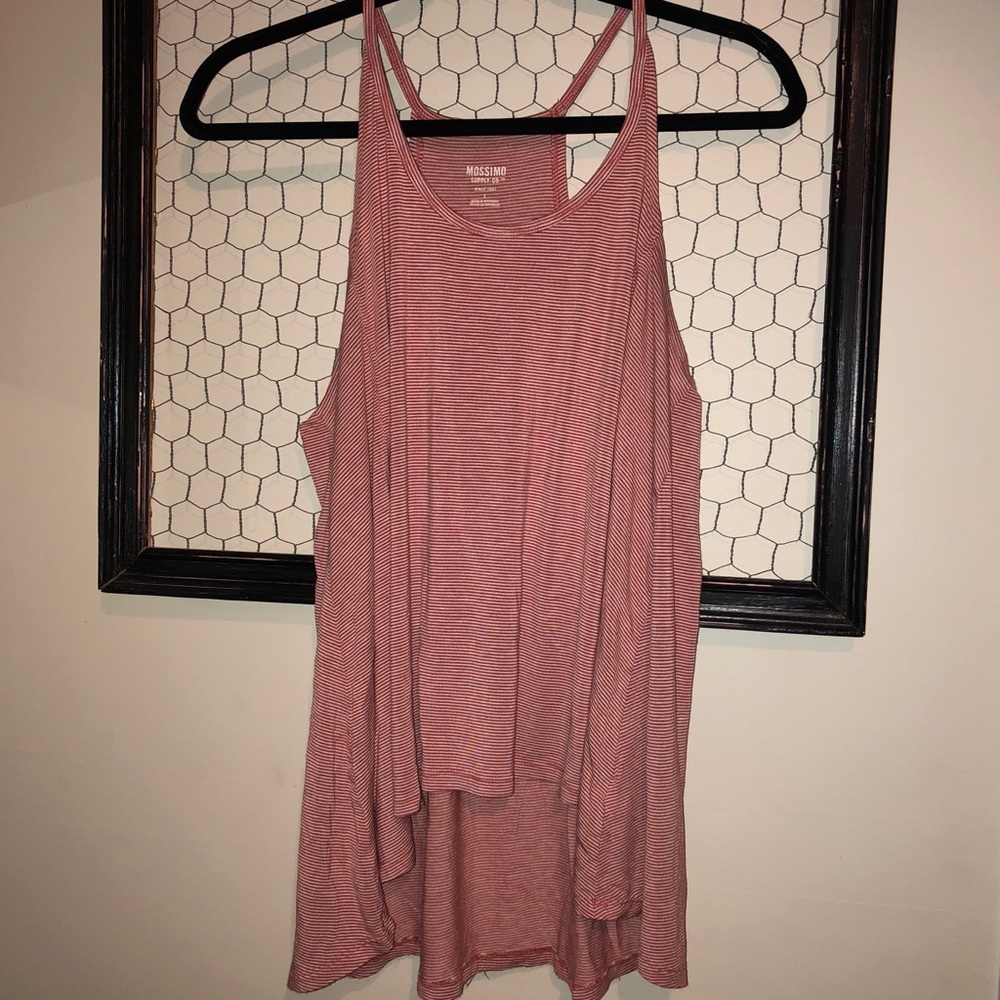 Orange & White Striped Tunic Tank Top